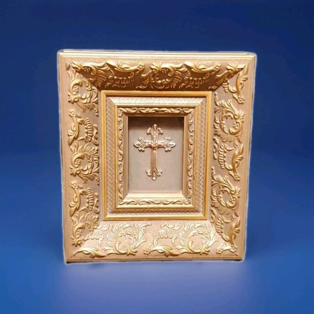 Belinda Miley Ornate Gold Cross Framed Shadow Box Cracker Barrel Christian Decor